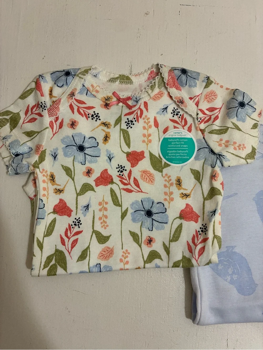 Carter's Light Blue Bird Print One-Piece Bodysuit